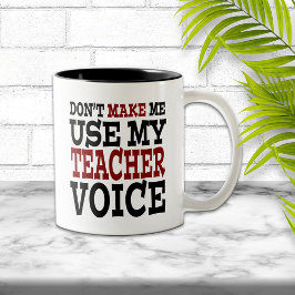 Funny Teacher Voice Tweekleurige Koffiemok