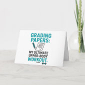 Funny Teacher Wenskaart - "Grading Papers Bedankkaart (Achterkant)