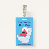 Funny Teachers School Bathroom Hall Pass Badge (Achterkant met clip)