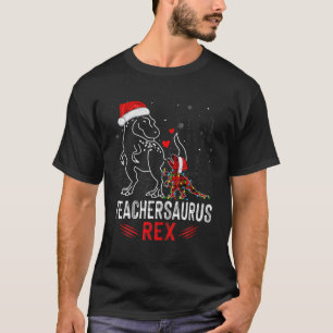 Funny Teachersaurus Rex Dinosaur Red Pset Christm T-shirt