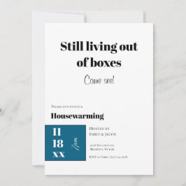 Funny Teal Blue Housewarming Celebration Kaart