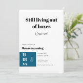 Funny Teal Blue Housewarming Celebration Kaart (Staand voorkant)