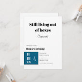 Funny Teal Blue Housewarming Celebration Kaart (Voorkant / Achterkant in situ)