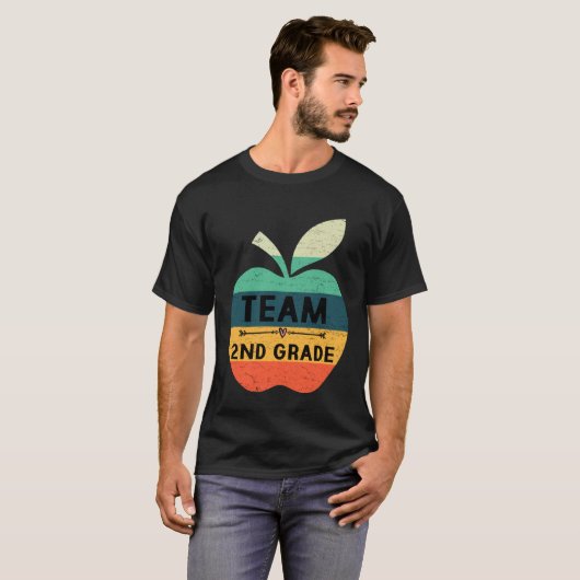 Funny Team 2nd Grade Apple Back To School Kids Tea T-shirt (Voorkant volledig)