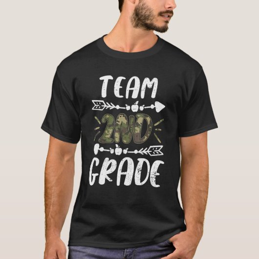 Funny Team 2nd Grade Camo Teacher Student Back To T-shirt (Voorkant)