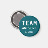 Funny Team Awesome Dark Teal Personalized Name Magneet (Voorkant / Achterkant)
