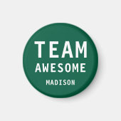 Funny Team Awesome Green Personalized Name Magneet (Voorkant)