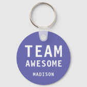 Funny Team Awesome Purple Personalized Name Sleutelhanger (Voorkant)