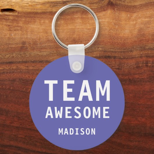Funny Team Awesome Purple Personalized Name Sleutelhanger (Achterkant)