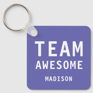 Funny Team Awesome Purple Personalized Name Sleutelhanger