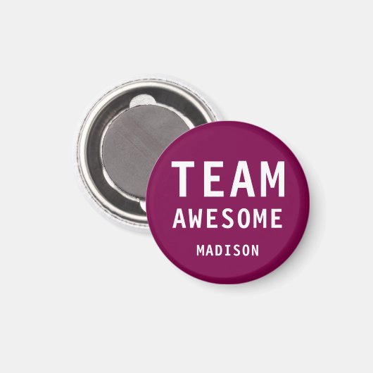 Funny Team Awesome Wine Red Personalized Name Magneet (Voorkant / Achterkant)
