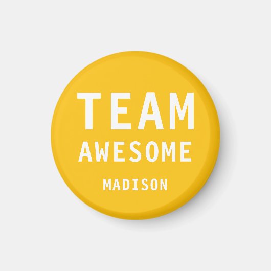 Funny Team Awesome Yellow Orange Personalized Name Magneet (Voorkant)