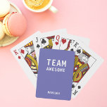 Funny Team Geweldige Paarse Gepersonaliseerde Naam Pokerkaarten<br><div class="desc">Het grappige Team Geweldige Paarse Gepersonaliseerde het Spelen Kaarten van de Naam kenmerkt de tekst "Geweldige Team"met uw gepersonaliseerde naam hieronder op een paarse achtergrond. Personaliseer door de tekst in het verstrekte tekstvakje uit te geven. Ontworpen voor u door ©Evco Studio www.zazzle.com/store/evcostudio</div>