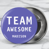 Funny Team Geweldige Paarse Gepersonaliseerde Naam Ronde Button 3,2 Cm