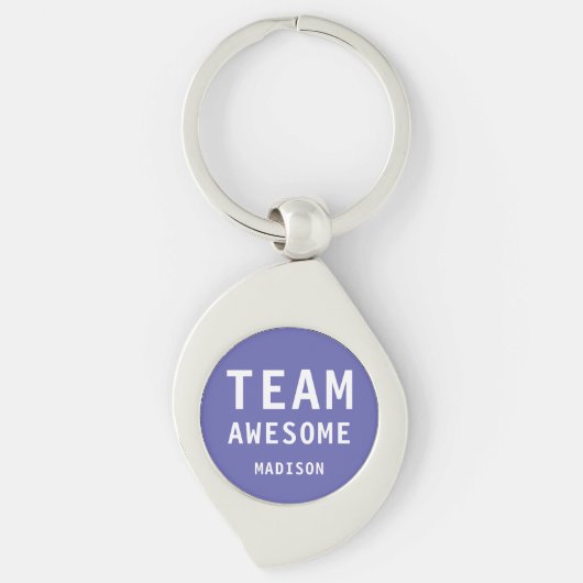 Funny Team Geweldige Paarse Gepersonaliseerde Naam Sleutelhanger (Voorkant)