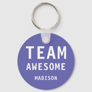 Funny Team Geweldige Paarse Gepersonaliseerde Naam Sleutelhanger