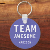 Funny Team Geweldige Paarse Gepersonaliseerde Naam Sleutelhanger (Voorkant)