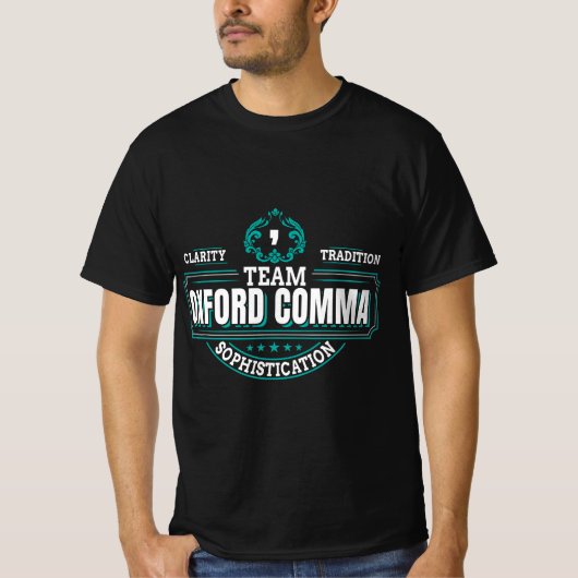 Funny Team Oxford Comma - Grammar Book Lovers  T-shirt (Voorkant)