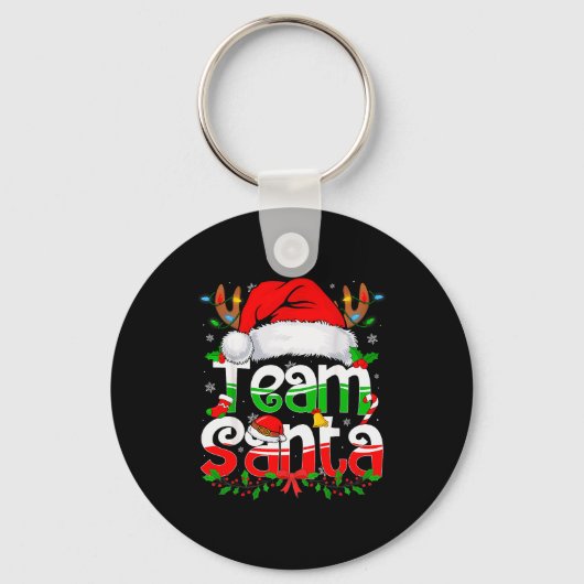 Funny Team Santa Claus Christmas Family Matching P Sleutelhanger (Voorkant)