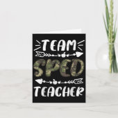 Funny Team Sped Teacher Camo Teacher Student Back  Kaart (Voorkant)