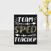 Funny Team Sped Teacher Camo Teacher Student Back  Kaart (Gele Bloem)