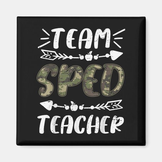 Funny Team Sped Teacher Camo Teacher Student Back  Magneet (Voorkant)