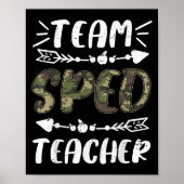Funny Team Sped Teacher Camo Teacher Student Back Poster (Voorkant)