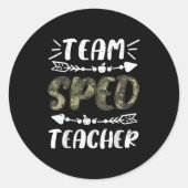 Funny Team Sped Teacher Camo Teacher Student Back  Ronde Sticker (Voorkant)