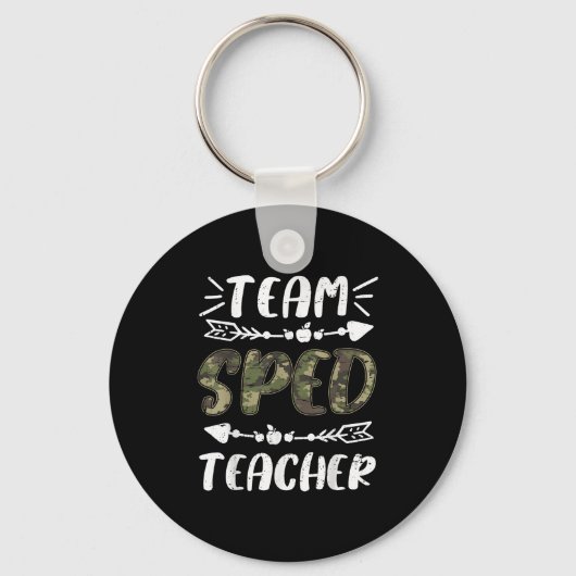 Funny Team Sped Teacher Camo Teacher Student Back  Sleutelhanger (Voorkant)