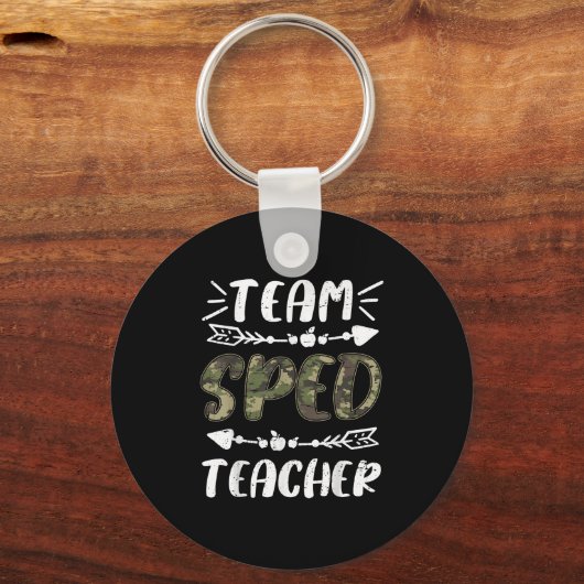 Funny Team Sped Teacher Camo Teacher Student Back Sleutelhanger (Voorkant)