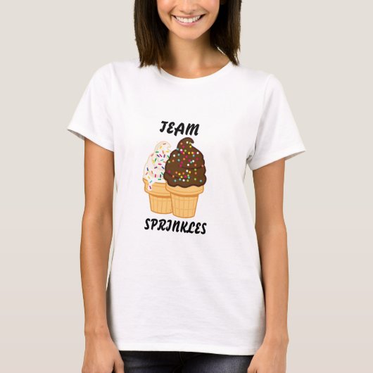 Funny Team Sprinkles Ice Cream T-shirt, speels Shi T-shirt (Voorkant)