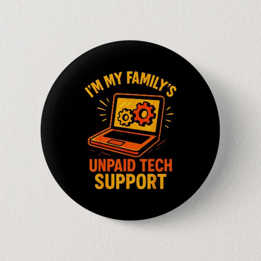 Funny Tech Guy Suprt Computer Geek Nerd Engineer G Ronde Button 5,7 Cm (Voorkant)