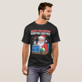 Funny Tech Santa Support Rebooting s T-shirt (Voorkant volledig)