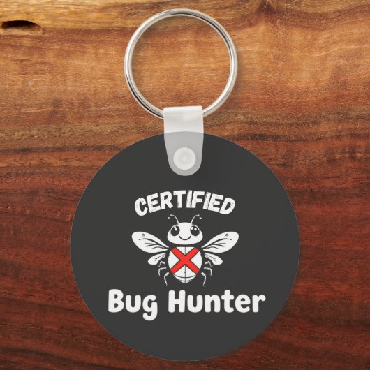 Funny Tech Sleutelhanger - "Gecertificeerde Bug Hu (Achterkant)