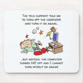Funny Tech Support Cartoon Muismat
