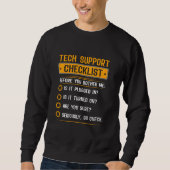 Funny Tech Support Checklist Tech Support Definiti Trui (Voorkant)
