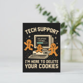 Funny Tech Support Delete Cookies  Briefkaart (Staand voorkant)