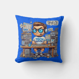 Funny Tech Support T-shirt Cartoon Kussen