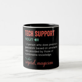 Funny Tech Support Two-Tone Coffee Mok