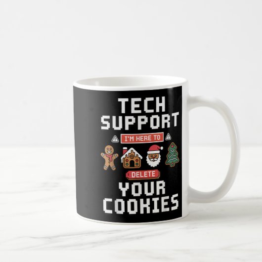 Funny Tech Suprt Here To Delete Cookies Xmas Men W Koffiemok (Rechts)