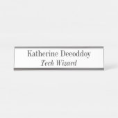 Funny Tech Wizard White Bureau Naambordje (Voorkant)