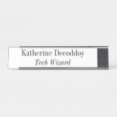 Funny Tech Wizard White Bureau Naambordje (Voorkant)