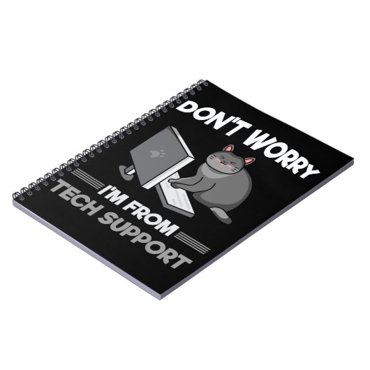 Funny Technical Support Cat Lover Computer Science Notitieboek (Linkerzijde)