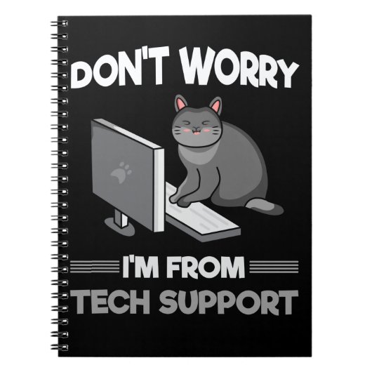 Funny Technical Support Cat Lover Computer Science Notitieboek (Voorkant)