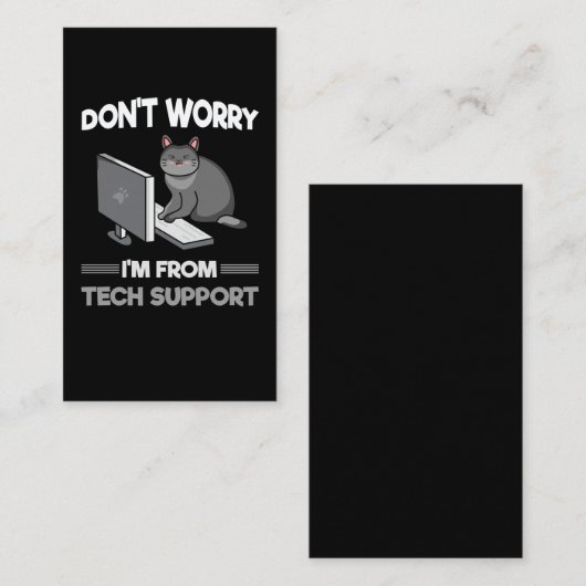 Funny Technical Support Cat Lover Computer Science Visitekaartje (Voorkant / Achterkant)