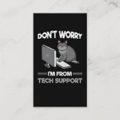 Funny Technical Support Cat Lover Computer Science Visitekaartje (Voorkant)