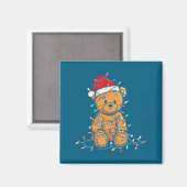 Funny Teddy Bear Christmas Graphics Lights Lover L Magneet (Voorkant / Achterkant)