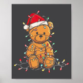 Funny Teddy Bear Christmas Graphics Lights Lover L Poster (Voorkant)