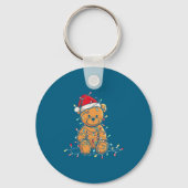 Funny Teddy Bear Christmas Graphics Lights Lover L Sleutelhanger (Voorkant)