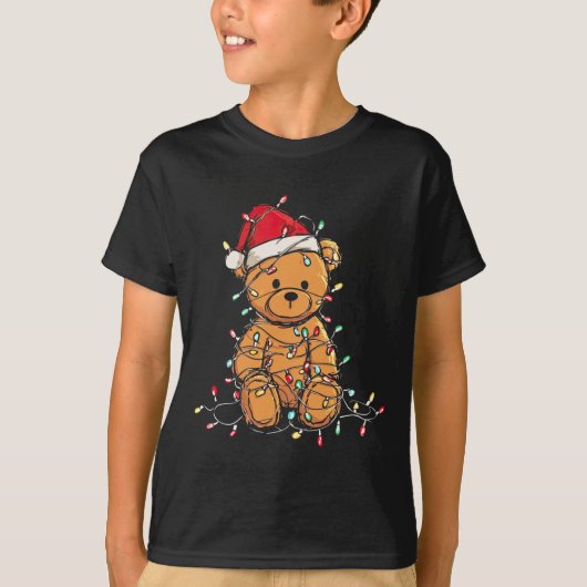 Funny Teddy Bear Christmas Graphics Lights Lover L T-shirt (Voorkant)